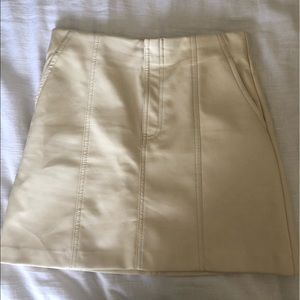 Zara Cream Leather Skirt